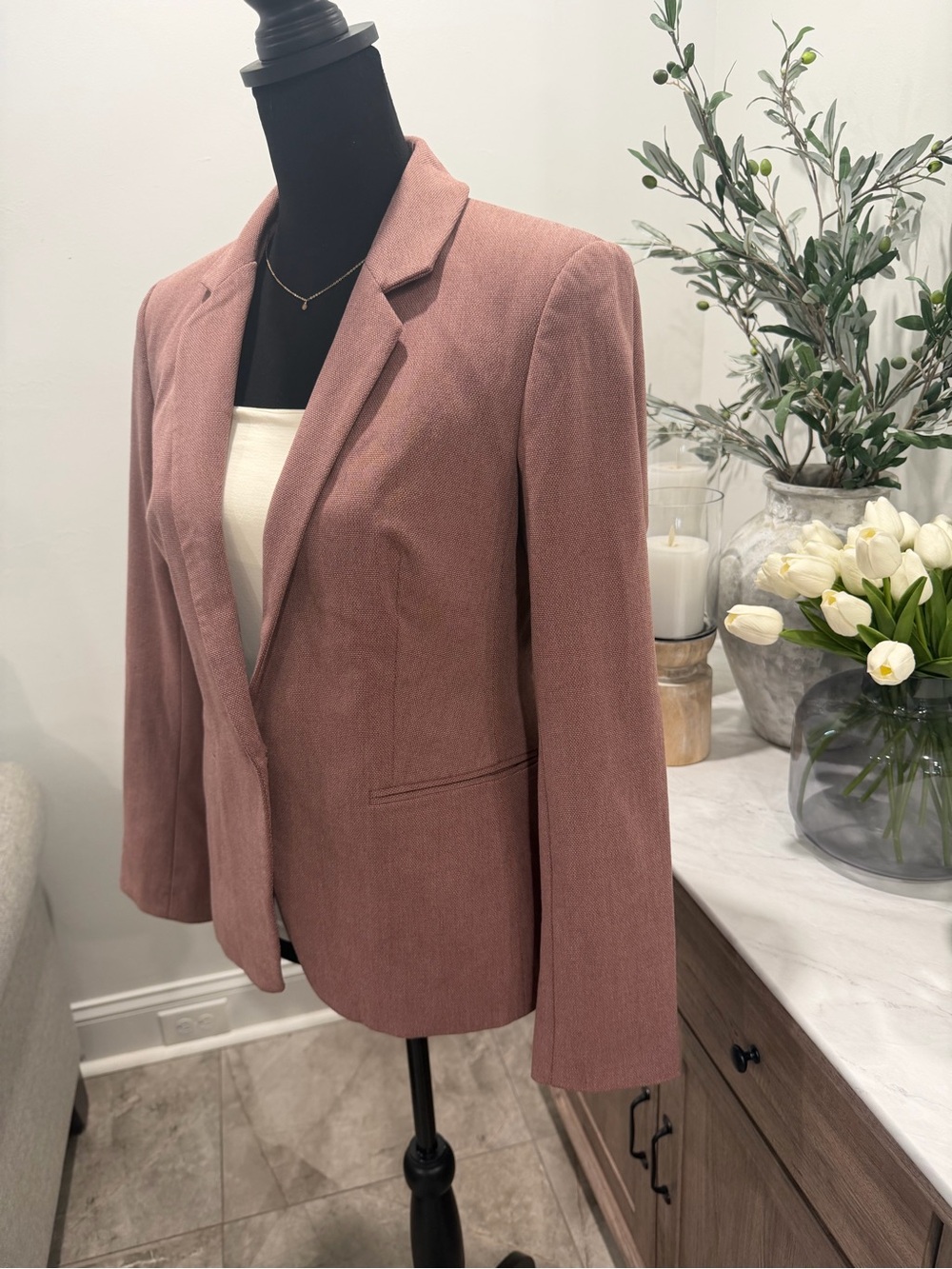 Express Mauve Rose Single-Button Blazer Jacket Size 10